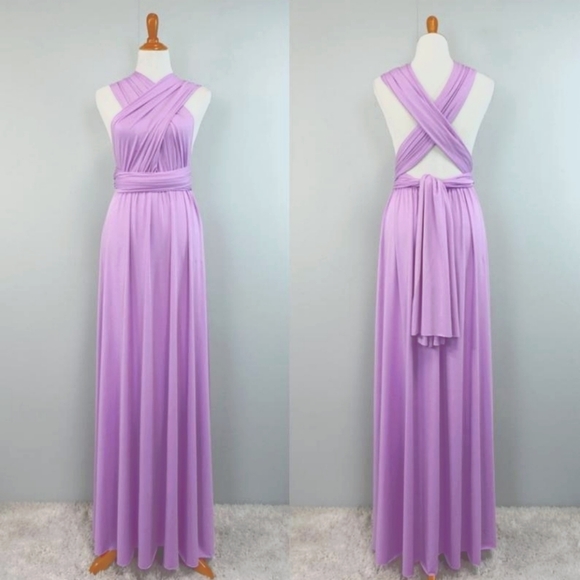 Dresses & Skirts - NWTS Women's Lavender Purple V-neck Multi-Way Wrap Infinity Long Maxi Dress
